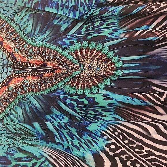 SAKKAS CAFTAN or KAFTAN Flowing TUNIC Eyecatching Butterfly Print DRESS - Picture 3 of 7